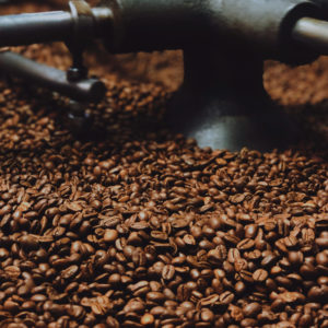 Coffee beans being roasted