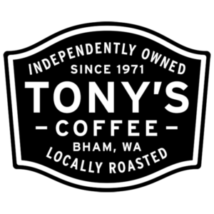 Tony's black and white Badge Logo Sticker