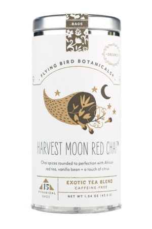 Tin of Flying Bird Botanicals Harvest Moon Chai Tea