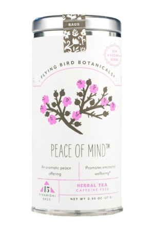 Tin of Flying Bird Botanicals Peace of Mind Tea