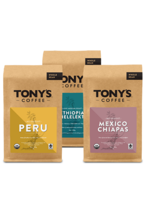 Stacked bags of Single Origin Coffee